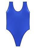 Lorilida Men's Ultra-Thin Sleeveless Wrestling Singlet Teddies High Cut Thongs Leotard Bodysuit Blue X-Large