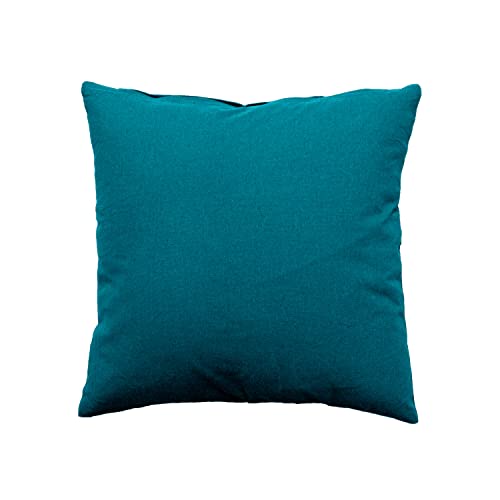 Enjoy Home – Coussins Panama – Déhoussable par Zip - 100% Coton – Tissu certifié Oeko-TEX – 40x40 cm - Coloris Bleu Canard