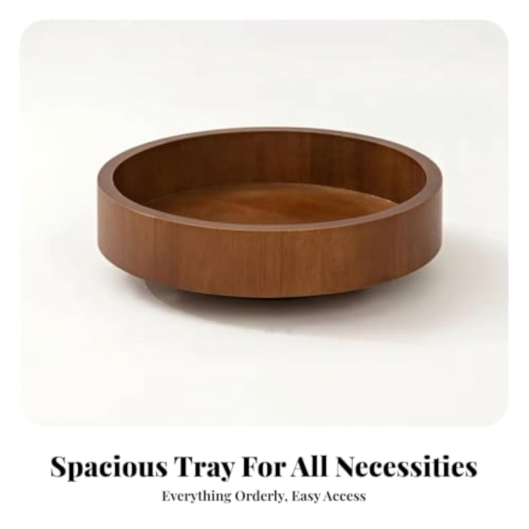 Wooden Rotating Storage Tray for Cosmetics