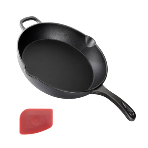 Image of CUISGUSTO 10 Inch Cast Iron Skillet, Pre-Seasoned Frying Pan for Searing