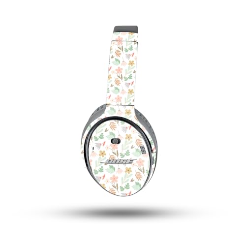 Image of MightySkins Glossy Glitter Skin Compatible with Bose QuietComfort 35 II Headphones - Neutral Flowers | Protective, Durable High-Gloss Glitter Finish | Easy to Apply