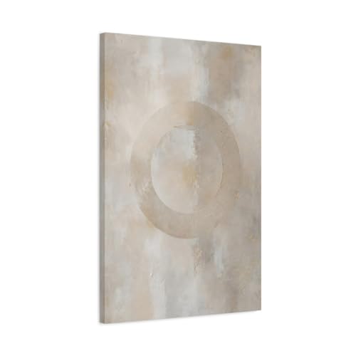 Impression sur toile moderne 50x75 art abstrait cercle neutre