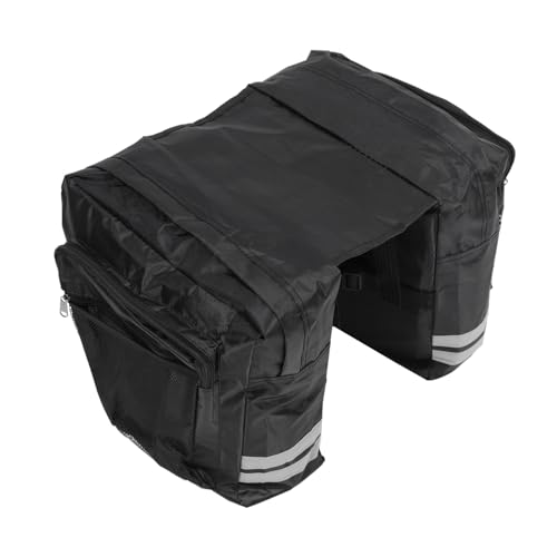 Sacoche double porte-bagages vélo arrière en PVC noir à grosse capacité pour VTT