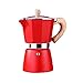 Lihuzmd Macchina per caffè Espresso Classica da Piano Cottura,Caffettiera Moka Italiana Caffettiera con Filtro antigoccia concentrato Caffettiera Facile da Usare e Rapida da Pulire,Rosso,150ml