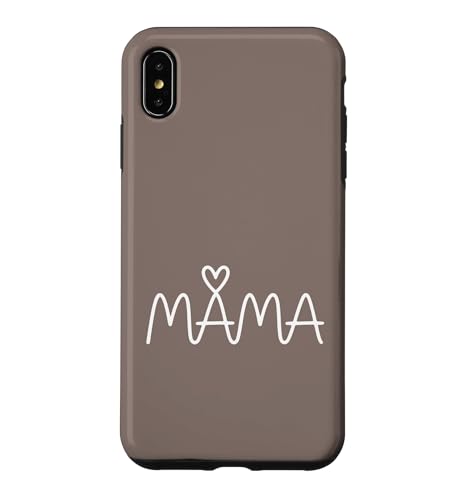 Taupe - Mama Script Hearts ���킢�� �~�j�}���X�g �^�C�|�O���t�B �X�}�z�P�[�X iPhone XS Max �p