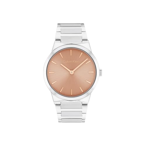 [カルバンクライン]腕時計 レディース LINEAR ELEGANCE ブラウン文字盤 ステンレスベルト 25100085 【正規輸入品】