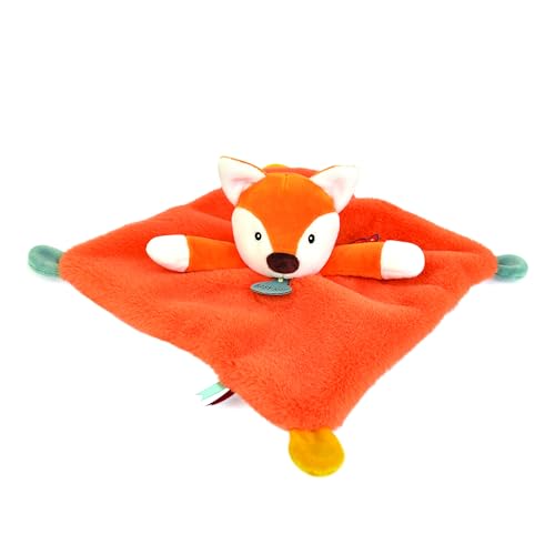 Baby NAT' - Doudou Balthazar Le Renard Orange - Doudou Plat Bébé Naissance et Premiers Mois - Peluche Bébé Douce et Facile à Attraper - Compagnon Jour et Nuit -...
