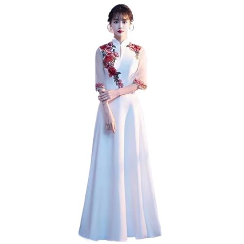 Robe chinoise à fleurs pour soirée habillée et cocktail chic
