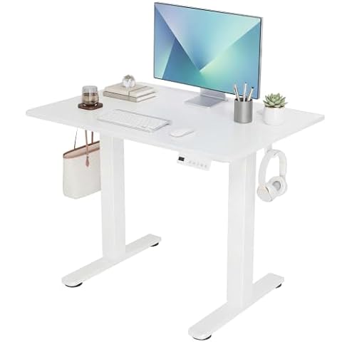 Claiks Electric Small Standing Desk, 32x19 Inch, White โ $71.99 (10% off)