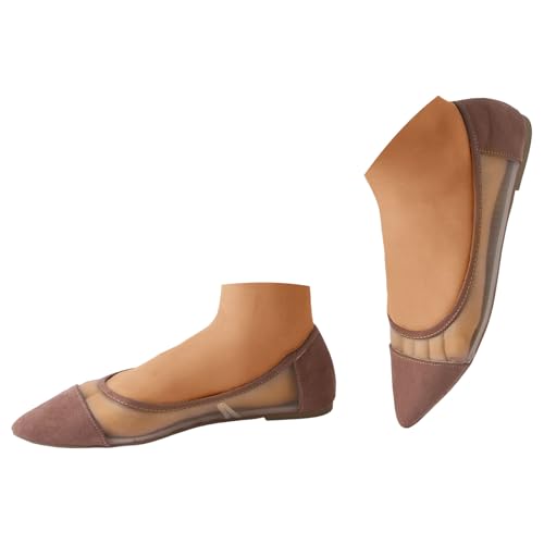 Pointed Toe Flats for Women Ballet Slip On Dress Shoes Mesh Breathable Comfortable Fashion Casual Lightweight Business Work Office Womens Low Top Non-Slip Dance Flats Walking Shoes