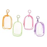 [HOLIDYOYO] 4個 透明製フィギュア収納バッグ 防水防塵ジッパー付き キーホルダー付きクリアドールディスプレイポーチ 小型フィギュア整理用 化
