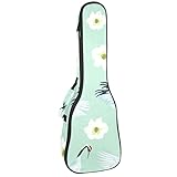 Ukulele Case Bag Cranes and White Flowers 10MM Sponge Thick Padding 21 Inch Ukulele Bag Gig Bag with