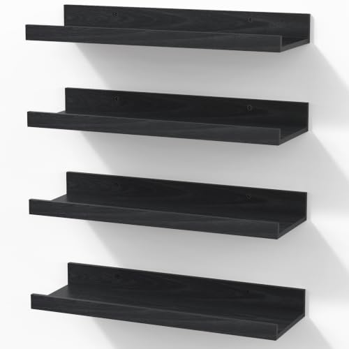 Image of BAYKA 15.7x5.12 Floating Shelves for Wall,Room Decor,Raised Lip,4 Pack