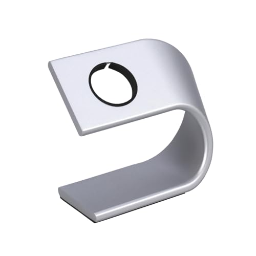 Soporte de carga u shape para reloj de mesa base plateada estable Hemobllo