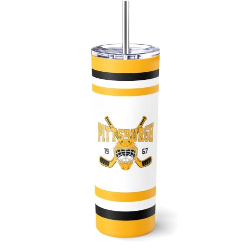 Image of ANTKING Pittsburgh Tumbler 20oz Travel Mug Custom Name Number Gifts | Stainless Steel Insulated Coffee Cup for Men Women