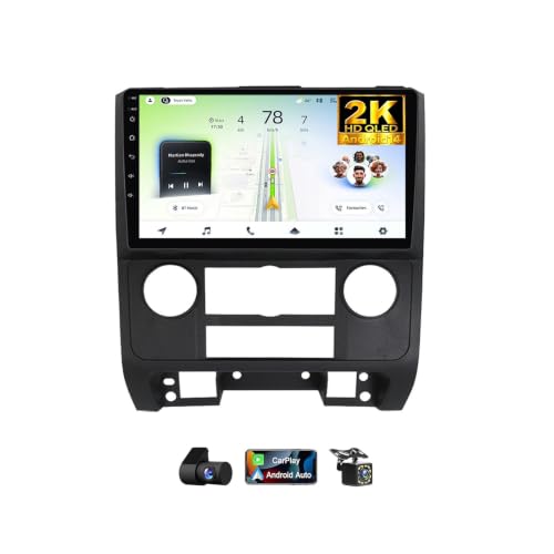 Radio coche Android 14 4G para Ford Escape 2007-2012 con bluetooth y pantalla QLED