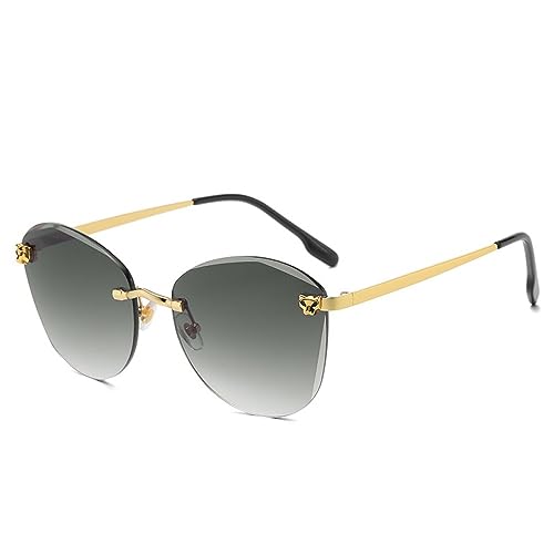 Lunettes de soleil sans cadre vintage contre l'éblouissement avec verres carrés UV400