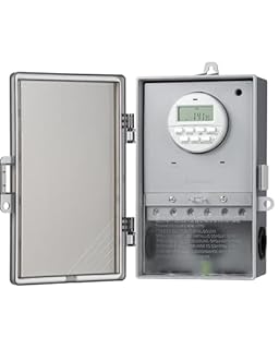 DEWENWILS Pool Pump Timer, Outdoor Digital Timer Box with Transparent Case, 2HP 40A 120-277 VAC, 7-Day 20 ON/Off Programmable Timer Switch for Water Heater, Pool Pump, SPA, Motor, ETL Listed