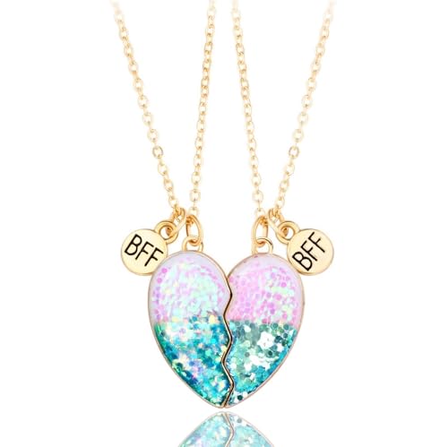 Friendship Necklace Best Friend Necklace Matching Magnetic Unicorn Mermaid BFF Necklace for 2 Girls Friendship Gifts