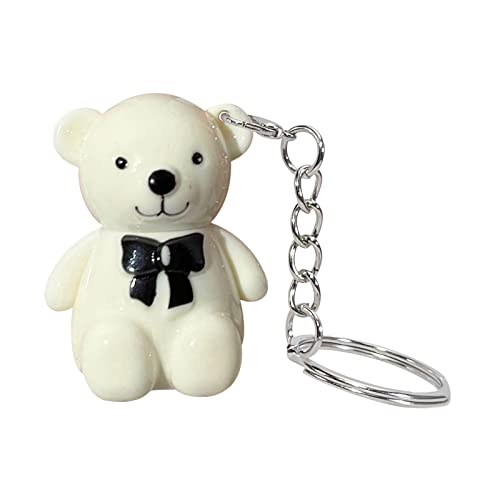 Gbsell 2 Pack 2 In 1 Key Chain White Bear Lipstick,Mist Matte Velvet Lipstick,Waterproof,Long Lasting Lip Gloss Cute Bear Beauty Makeup (B) #TOP18