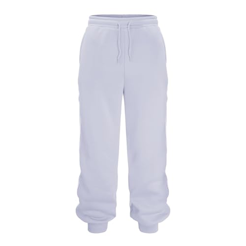 Boys Fleece-Lined Sweatpants Side Stripes Drawstring Elastic Cuff Active Athletic Jogger Trousers Fall Winter Open Bottoms4