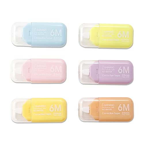 修正テープ ミニ 修正テープ 高校生 5mm 多色 6個パック 6mx6 かわいい 学生 学校 文房具用品 (7)