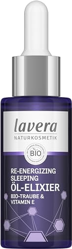 lavera Re-Energizing Sleeping Öl-Elixier - natürliche Zellerneuerung - Revitalisiert Hautbild - feuchtigkeitsspendend - vegan - Naturkosmetik - 30 ml