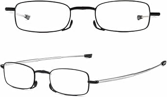 Folding Reading Glasses, 2 Pair Portable Compact Foldable Pocket Reading Glasses with Slim Black Flip Case, Blue Light Blocking Reading Magnifying Glasses for Men and Women