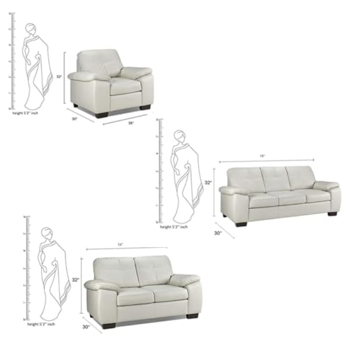 Image of Torque Antos Modern 6 Seater Leatherette Sofa 3+2+1 Seater -Beige | Comfortable 6 Seater Sofa Couch | Leatherette Sectional 3+2+1 Seater Sofa for Living Room