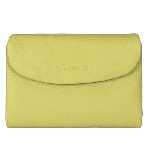 DAMAIKE Genuine Leather Wallet for Women, Bifold, Magnetic Snap, ID Window