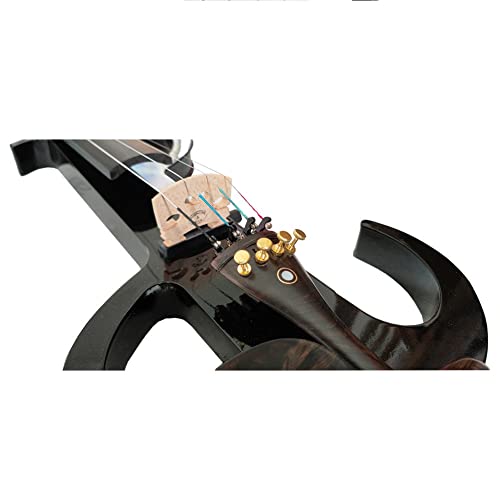 Yyhyh 4/4 Full Size Electric Violin Maple Body Silent Electric Violin Beginners Kit With Box Headphones Bow #TOP4