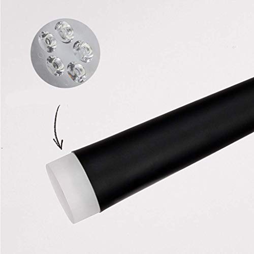 Lámpara colgante de diseño posmoderno con tubos cónicos negros LED y luz cálida ambiental 7