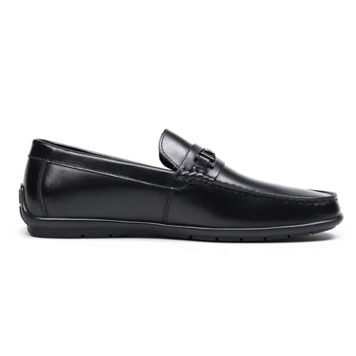 Penny Loafers for Men, Mens Driving Loafers, Dress Shoes Casual Slip On Leather Loafer, Black 122