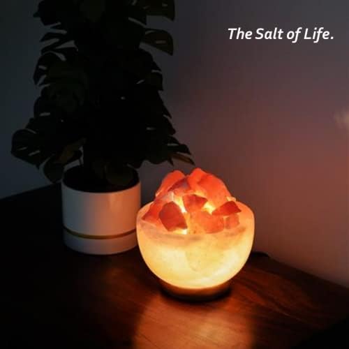 Cello The Salt of Life Himalayan Salt Lamp Fire Bowl. Aesthetic Room Decor. Bedroom Accessories & Bedroom Decor. Stunning Bedside Lamp for Bedside Table. Desk Lamp. Home Accessories (3.5kg).