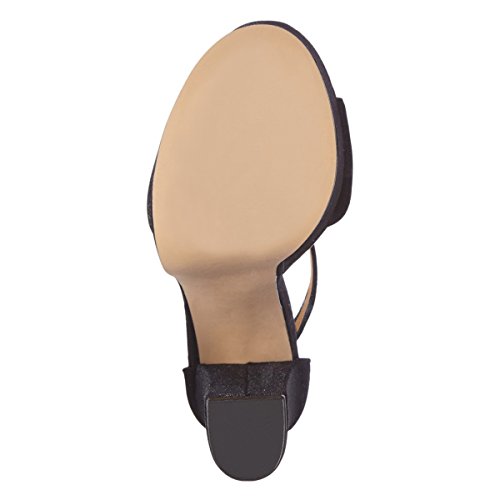 Fsj Women Sexy Ankle Strap Platform Sandals Chunky High Heel Open Toe Velvet Shoes Size 4 Black #TOP3