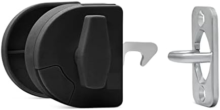 Sliding Door Latch- Pool Safety Latch Two Way Opening Sliding Door Latch (Black)
