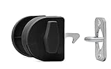 Sliding Door Latch- Pool Safety Latch Two Way Opening Sliding Door Latch (Black)