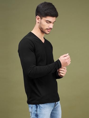 Image of INKKR Men's Solid Plain V-Neck T-Shirt