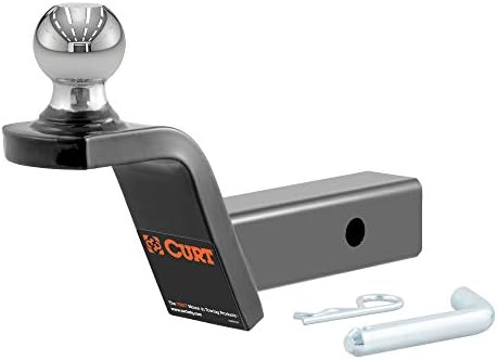 CURT 45155 Fusion Trailer Hitch Mount with 2-Inch Ball & Pin, Fits 2-In Receiver, 7,500 lbs, 2" Rise, black