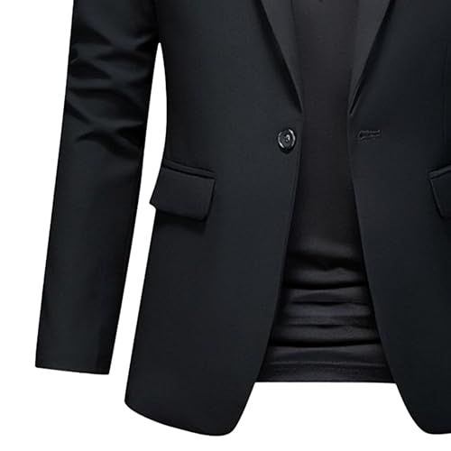 Men's Versatile Business Casual Blazer Plus Size Solid Color Stylish Suit Jacket One Button All-Match Sport Coat3