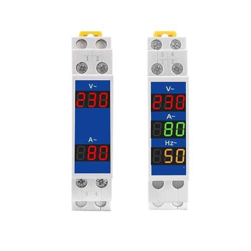 Din レールマウント電圧計 電流計 Ac 80-500V 100A モジュラー 1P 18mm 電圧電流 Hz インジケーター LED デジタル検出器(VA)