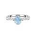 Beydodo Silber Ring Damen 925, Trauringe Tropfen mit Aquamarin Silber Ring Personalisiert Gr.60 (19.1)