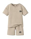 Cakaner Boys Summer Outfit Set Short Sleeve Tee and Shorts Basic Clothes Size 11 12