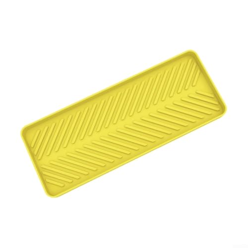 Bandeja organizadora de fregadero hecha de silicona para almacenamiento de esponjas y cocina/para organización de baño (amarillo)