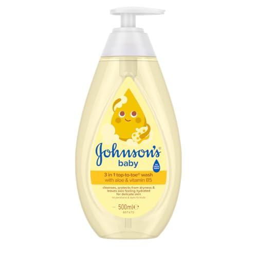 Johnsons Baby Top to Toe Wash (1 x 500 ml) Gentle & Mild Head to Toe Wash for Newborn Care Newborn Essentials No More Tears Suitable for Babies First Bath Kids and Adults