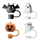Yonuaret Halloween Straw Topper | Decorative Bat Straw Toppers, Creative Drinking Accessories for Kitchen, Gathering, Hiking, Workplace, Home, Camping