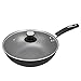 Cajolg Nonstick woks wok pan z pomocniczym uchwytem i szklaną pokrywą indukcja domowa kompatybilna z płytami indukcyjnymi gazowymi i zmywarką elektryczną