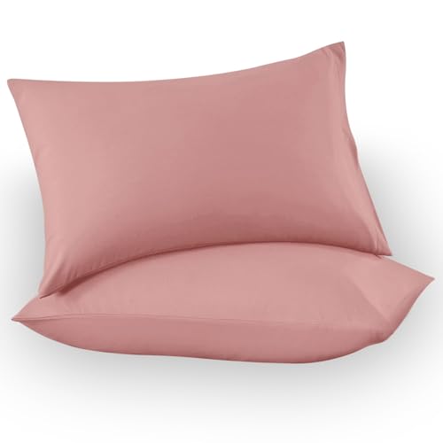 GC GAVENO CAVAILIA Microfiber Pillow Cases 2 Pack - Plain Dyed Housewife Pillowcases - Pink