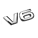 Dsycar 3D Metal Adhesive V6 Truck Car Badge Emblem Sticker Car Styling Accessories (V6-Silver)