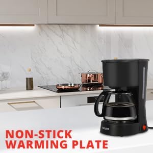 Aiwa Compact Coffee Maker with non-stick warming plate